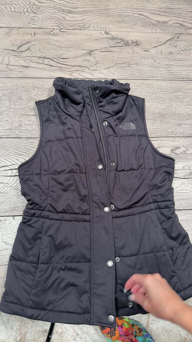 The North Face Pseudio Vest Heathered Blue Gray Quilted Puffer